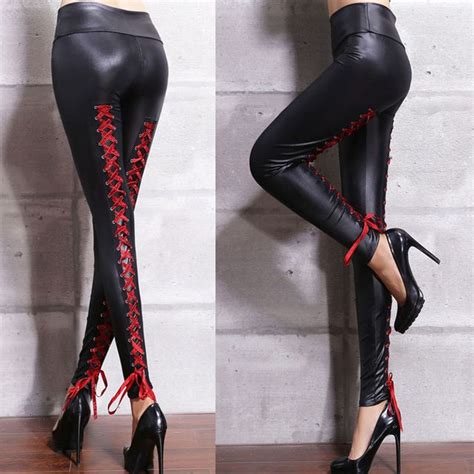 gothic leather pants goth underworld lace up trousers leather