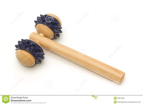 wooden roller tool  spa massage royalty  stock  image