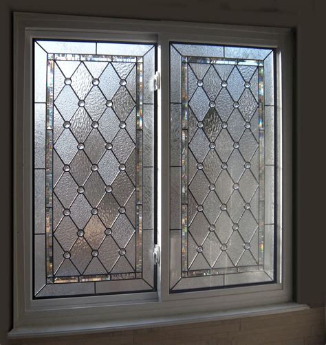 Diamond And Beveled Stained Glass Bathroom Windows Window Stained