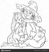 Dorothy Oz Wizard Scarecrow Stock Illustration Coloring Vector Aura Depositphotos sketch template