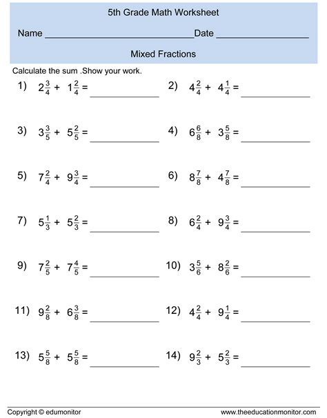 improper fractions subtraction worksheet