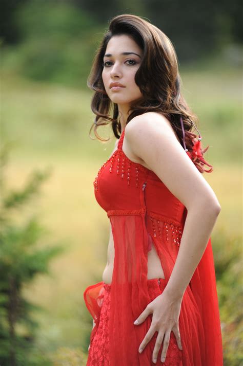 high quality bollywood celebrity pictures tamanna bhatia showcasing her milky white skin in red