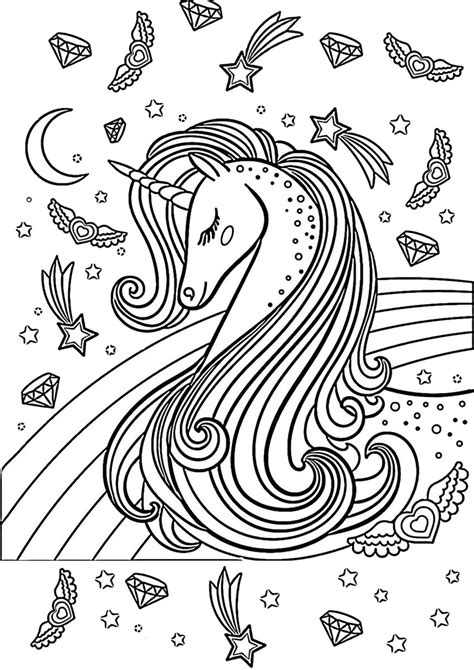 printable realistic unicorn coloring pages
