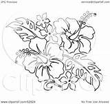Flower Tattoo Bouquet Hibiscus Flowers Clipart Outline Illustration Drawing Tropical Royalty Hawaiian Stencil Lei Loopyland Rf Designs Clip Outlines Getdrawings sketch template