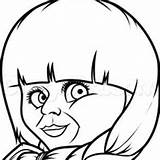 Annabelle Coloring Pages Doll Color Horror Colouring Drawing Easy Drawings Printable Scary Sheets Getcolorings Chucky Halloween Choose Board Adult sketch template