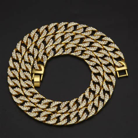 Beichong Bling Fully Iced Out Men S Gold Electroplated Miami Cuban Link