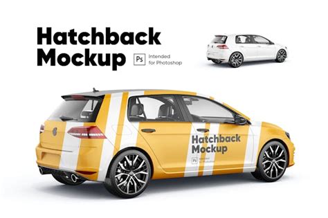 hatchback mockup design template place