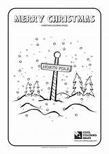 Coloring Pages Pole Christmas North Cool sketch template