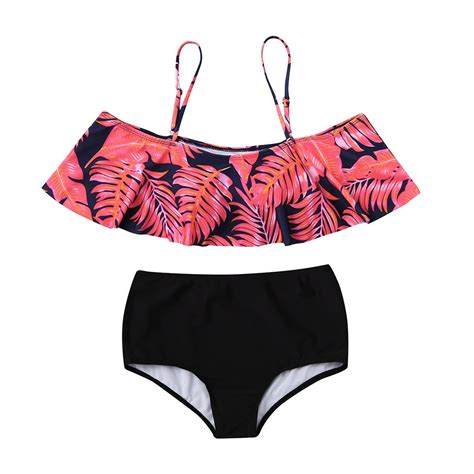 Chamsgend 2019 Women Leaves Print Bikini Set Swimming Two Piece