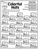 Worksheet Nouns Verbs Adjectives Color Adjective Grade Worksheets Verb 1st Coloring Noun Hats Kindergarten Code Colorful English Activities Moffatt 2nd sketch template