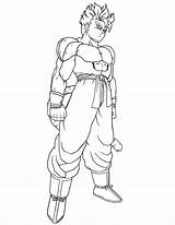 Saiyan Goku Gohan Gogeta Ausmalbilder Coloringhome Ssj4 Dbz Vegito Ausmalbild Buu Insertion sketch template