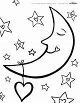 Coloring Moon Night Pages Stars Drawing Sun Sky Crescent Time Color Getcolorings Star Colouring Goodnight Printable Earth Sheet Cartoon Half sketch template