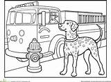 Coloring Pages Dalmatian Fire Dog Truck Firetruck Worksheet Puppy Drawing Choose Board Dalmatians Puppies Photography sketch template