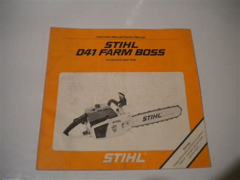 stihl  farm boss chainsaw owners manual instruction owners chain