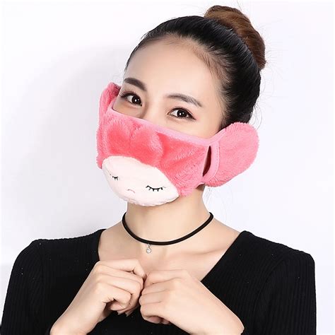 buy pcspack zh fashion mouth  women training maskeler ski mask cute face