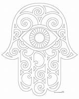Hamsa Coloring Hand Drawing Pages Blank Embroidery Pattern Patterns Printable Donteatthepaste Jewish Drawings Colouring Tattoo Beaded Eye Mano Color Simple sketch template