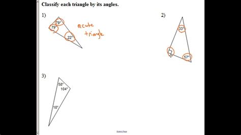 11 1 Classifying Triangles By Sides And Angles Youtube