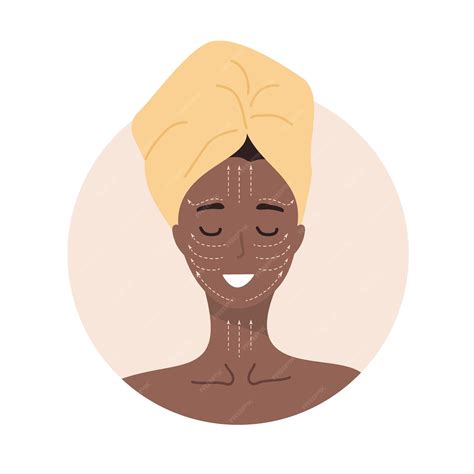 Premium Vector Facial Massage African Woman Portrait With Lymphatic
