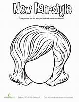Coloring Hair Pages Hairstyle Color Education Worksheet Getcolorings Getdrawings sketch template