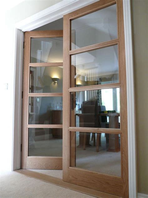 internal doors   oak  glass paneling  providing