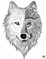 Loup Monstre Adulte Zen Zentangle Lobo Coloriages Ludinet Patrones Adultes Lobos Tattoo Chien sketch template