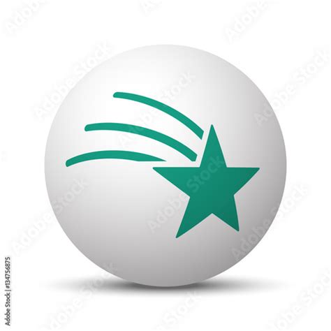 green shooting star icon  white sphere imagenes de archivo