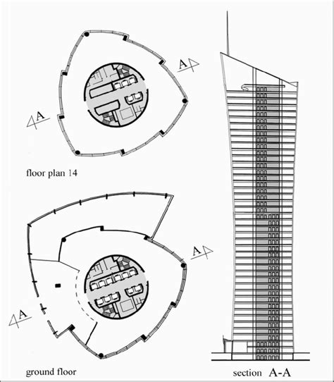 al bidda tower plan  cross section  scientific diagram