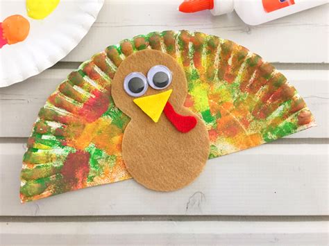 paper plate turkey craft template