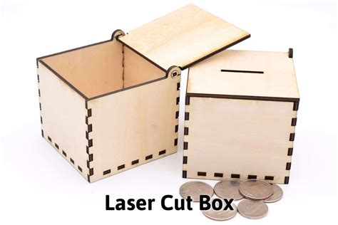 laser cut box easy hinged box  coin box ab crafty