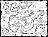 Map Coloring Treasure Printable Pirate Pages Blank Colouring Maps sketch template