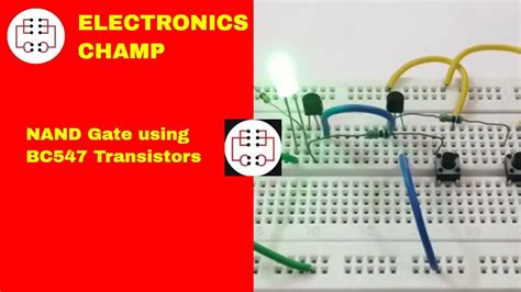 Nand Gate Using Transistors On A Breadboard Youtube