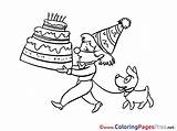 Coloring Birthday Happy Dog Pages Boy Sheet Title sketch template