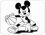 Mickey Basketball Coloring Mouse Pages Disneyclips Disney Playing Cartoon Drawings Mickeymouse Printable Sheets Dribbling sketch template