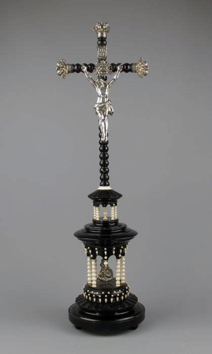 antiek houten en zilver kruisbeeld christus figuur catawiki