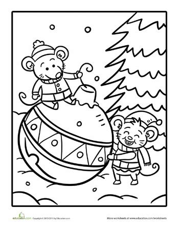 christmas mice coloring pages