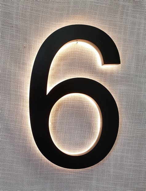 custom backlit digit led light modern house numbers   house