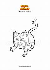 Pokemon Flamiaou Coloriage Litten Supercolored Gyarados sketch template