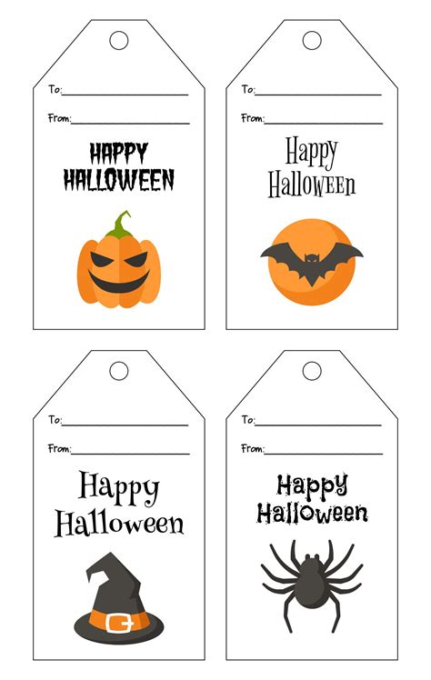 happy halloween  printable labels     printablee