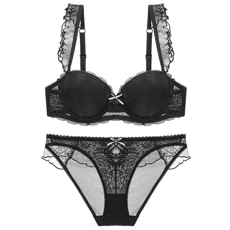 Buy Sexy Black Lace Lingerie Bra Set Women