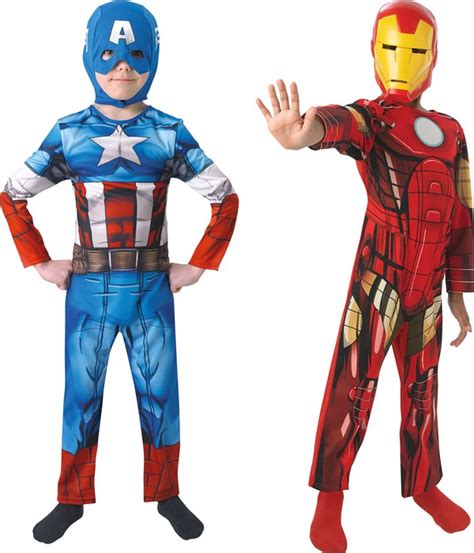 duo kostuum van captain america en iron man voor jongens kinderkostuumsen goedkope