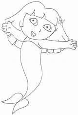 Mermaid Dora Coloring Pages Getcolorings Getdrawings sketch template