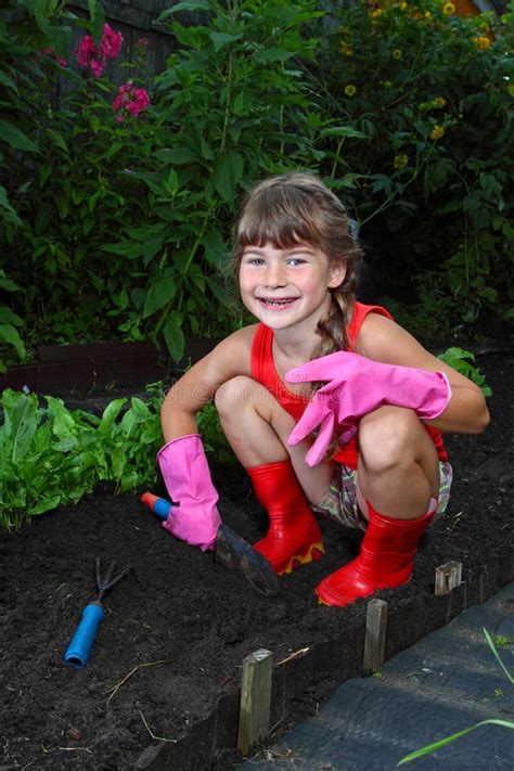 Girl In Garden Stock Image Image Of Happiness Activity 33106263