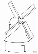 Coloring Windmill Simple Pages Dutch Template Drawing Windmills Printable Crafts Paper Categories sketch template