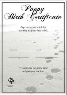 dog birth certificate template puppy birth certificates birth