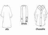 Priest Vestments Catholic Coloring Pages Liturgical Church Vestment Chasuble Mass Template Celebrating Little Sacred sketch template
