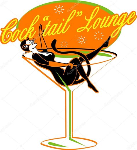 Vintage Style Cocktail Lounge Sign With A Sexy Pinup Girl — Stock
