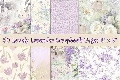 scrapbook papers lavender  lilac      paper princess thehungryjpeg