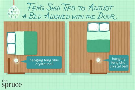 feng shui tips   bed aligned   door feng shui crystal ball