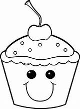 Coloring Cupcake Pages Cute Kids Printable Popular sketch template