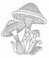 Mushrooms Toadstools Doodle sketch template